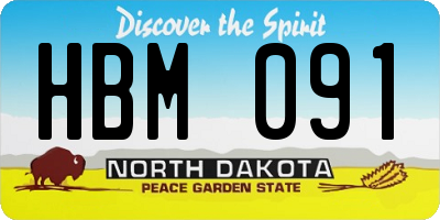 ND license plate HBM091