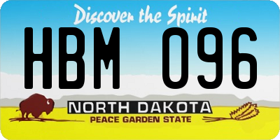 ND license plate HBM096