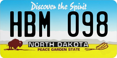 ND license plate HBM098