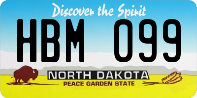 ND license plate HBM099