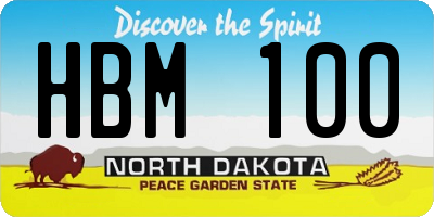 ND license plate HBM100