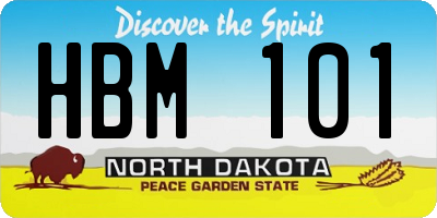 ND license plate HBM101