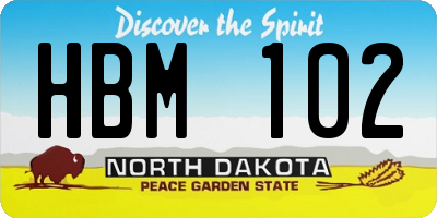 ND license plate HBM102