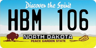 ND license plate HBM106