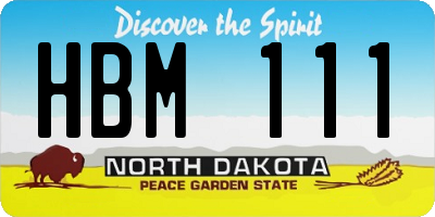 ND license plate HBM111