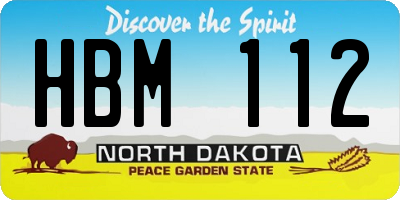 ND license plate HBM112