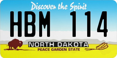 ND license plate HBM114