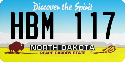 ND license plate HBM117
