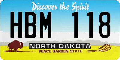 ND license plate HBM118