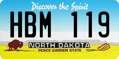 ND license plate HBM119