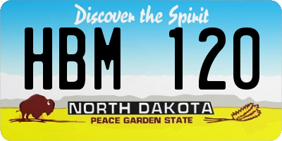 ND license plate HBM120