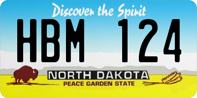 ND license plate HBM124