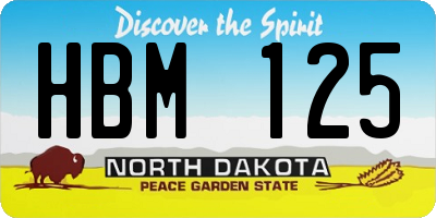 ND license plate HBM125