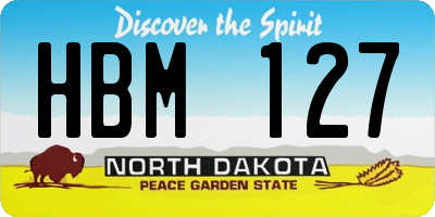 ND license plate HBM127