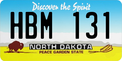 ND license plate HBM131