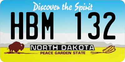 ND license plate HBM132