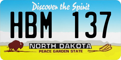 ND license plate HBM137