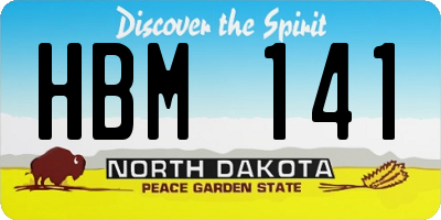 ND license plate HBM141