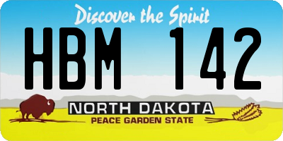 ND license plate HBM142