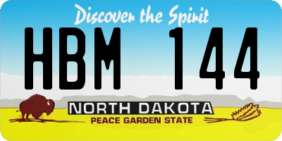 ND license plate HBM144