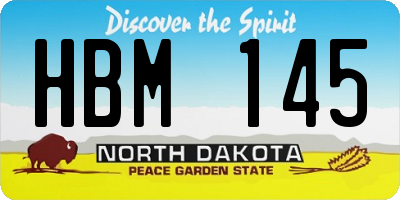 ND license plate HBM145