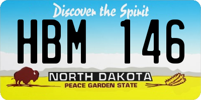 ND license plate HBM146