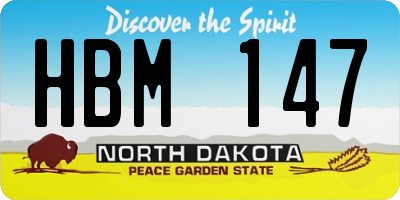 ND license plate HBM147