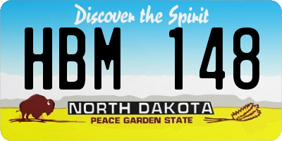 ND license plate HBM148