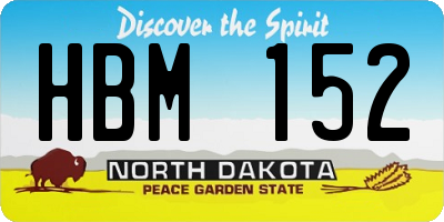 ND license plate HBM152