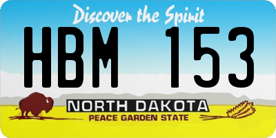 ND license plate HBM153