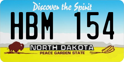 ND license plate HBM154