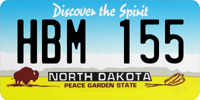ND license plate HBM155