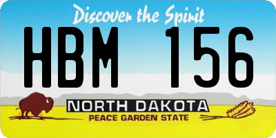 ND license plate HBM156
