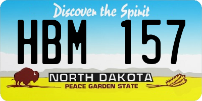 ND license plate HBM157