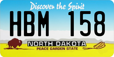 ND license plate HBM158