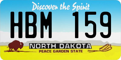 ND license plate HBM159