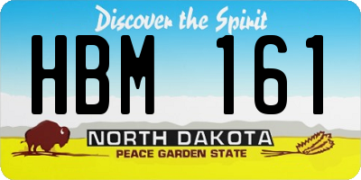 ND license plate HBM161