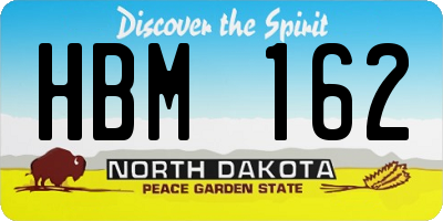 ND license plate HBM162