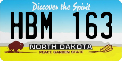 ND license plate HBM163