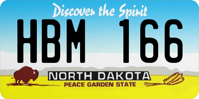 ND license plate HBM166