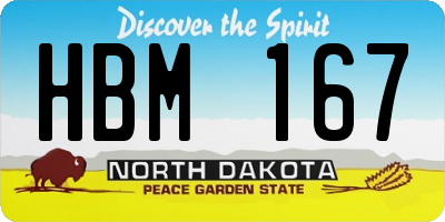 ND license plate HBM167