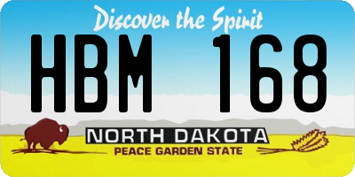 ND license plate HBM168