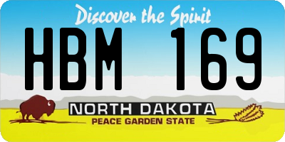 ND license plate HBM169