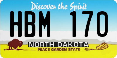 ND license plate HBM170