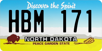 ND license plate HBM171