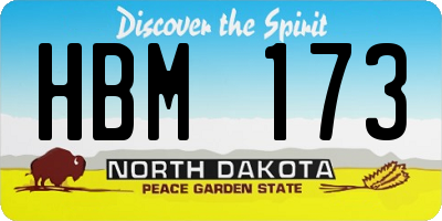 ND license plate HBM173