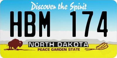 ND license plate HBM174