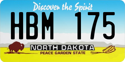 ND license plate HBM175