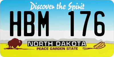 ND license plate HBM176