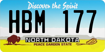 ND license plate HBM177